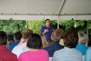 Current Director Caleb Land Speaks to the Crowd